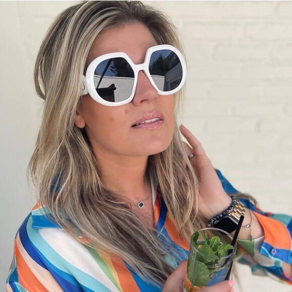 NEW DIOR DIORBOBBY R1U 95B0 IVORY BLUE SUNGLASSES - Picture 12 of 14